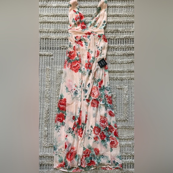 Lulus Garden Meandering Blush Floral Print Maxi Dress - Picture 1 of 3